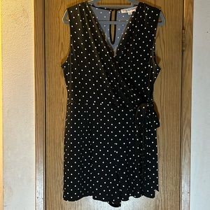 PXL Skorts  SZ PXL black with white polkadots tie at the waist NWOT